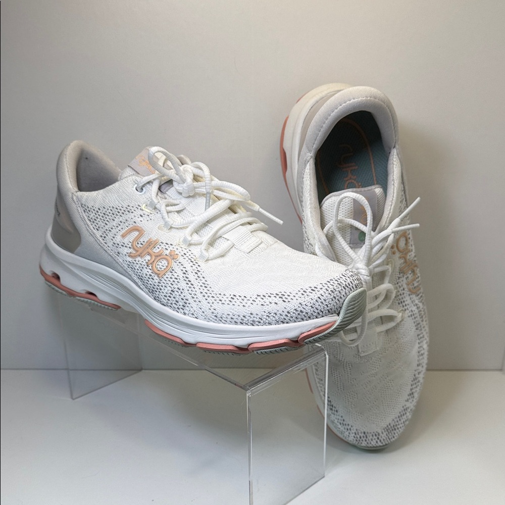 Ryka Women’s Sneakers – Size 9.5 – White/Coral – Gently Used